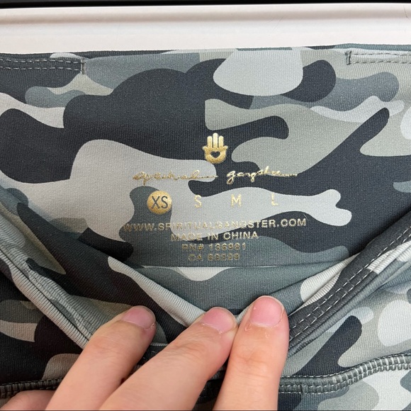 SPIRITUAL GANGSTER- Essential Camo Rainbow Stripe Leggings In Camo Print - Picture 11 of 12